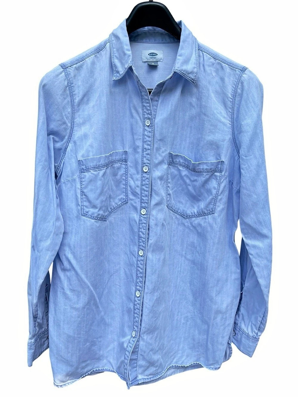 Old Navy Tencel Lyocell Button Down Shirt Blue Medium